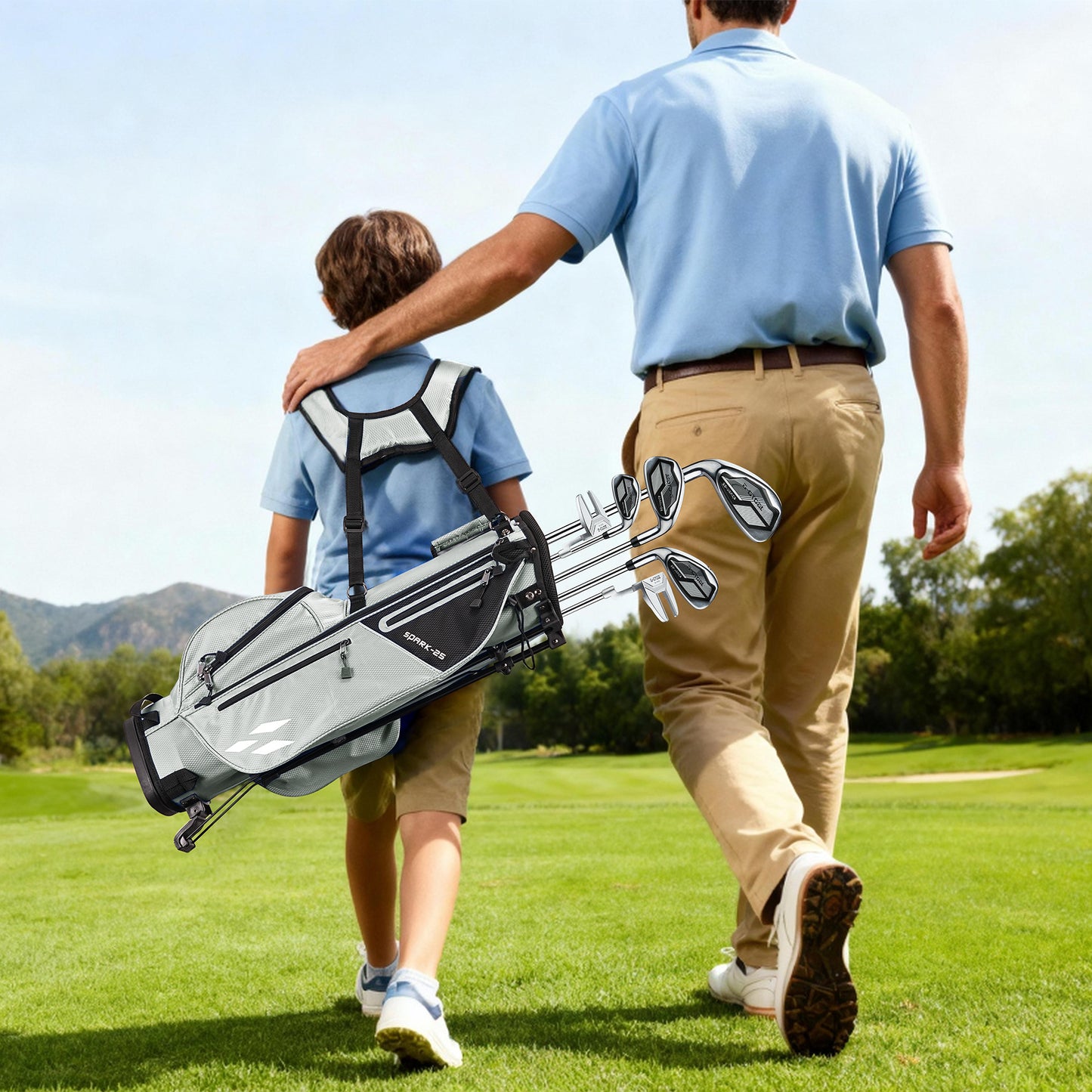 1GoTo-G Junior Golf Stand Bag - Youth Golf Bag Ages 12-14 Lightweight Golf Stand Bag for Children