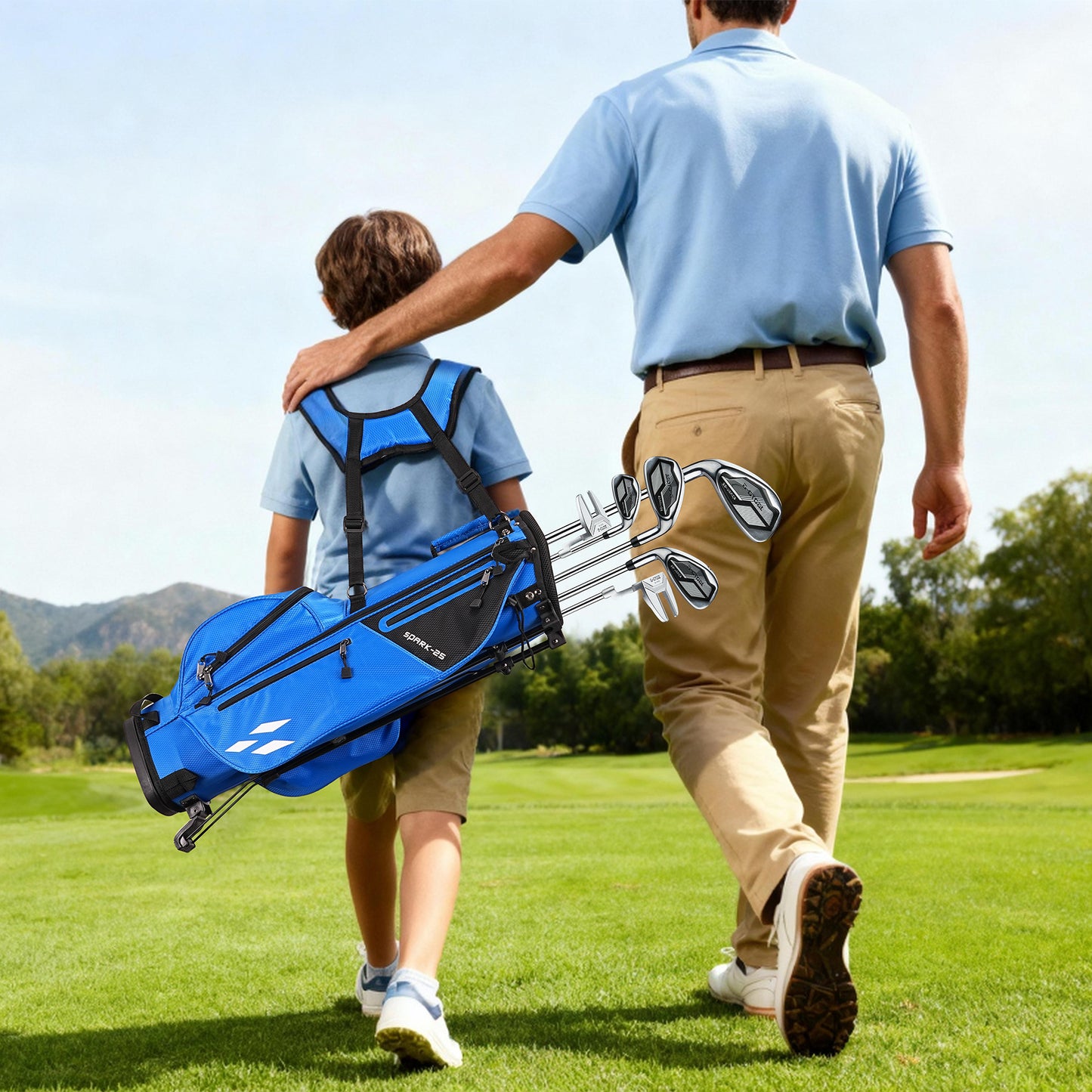 1GoTo-G Junior Golf Stand Bag - Youth Golf Bag Ages 9-12 Lightweight Golf Stand Bag for Children