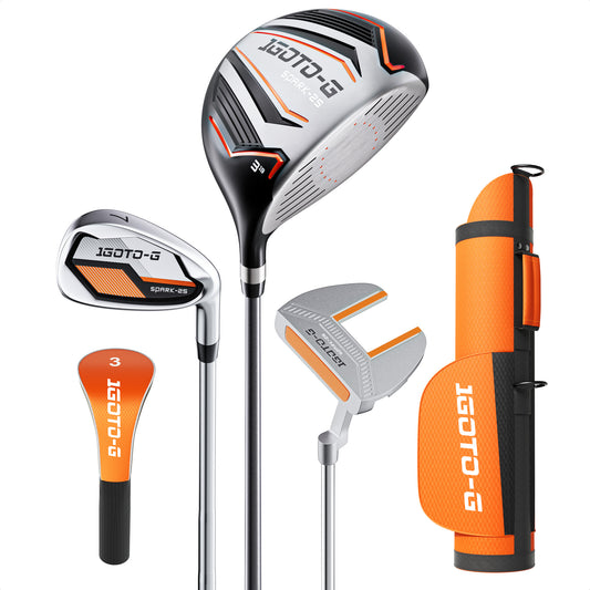 1GoTo-G 5 Pieces Kids Golf Clubs Set - Youth Golf Clubs Junior Set Ages 3-5 Includes Carry Bag, 3# Fairway Wood, 7# Iron, Putter Right Hand for Boys Girls