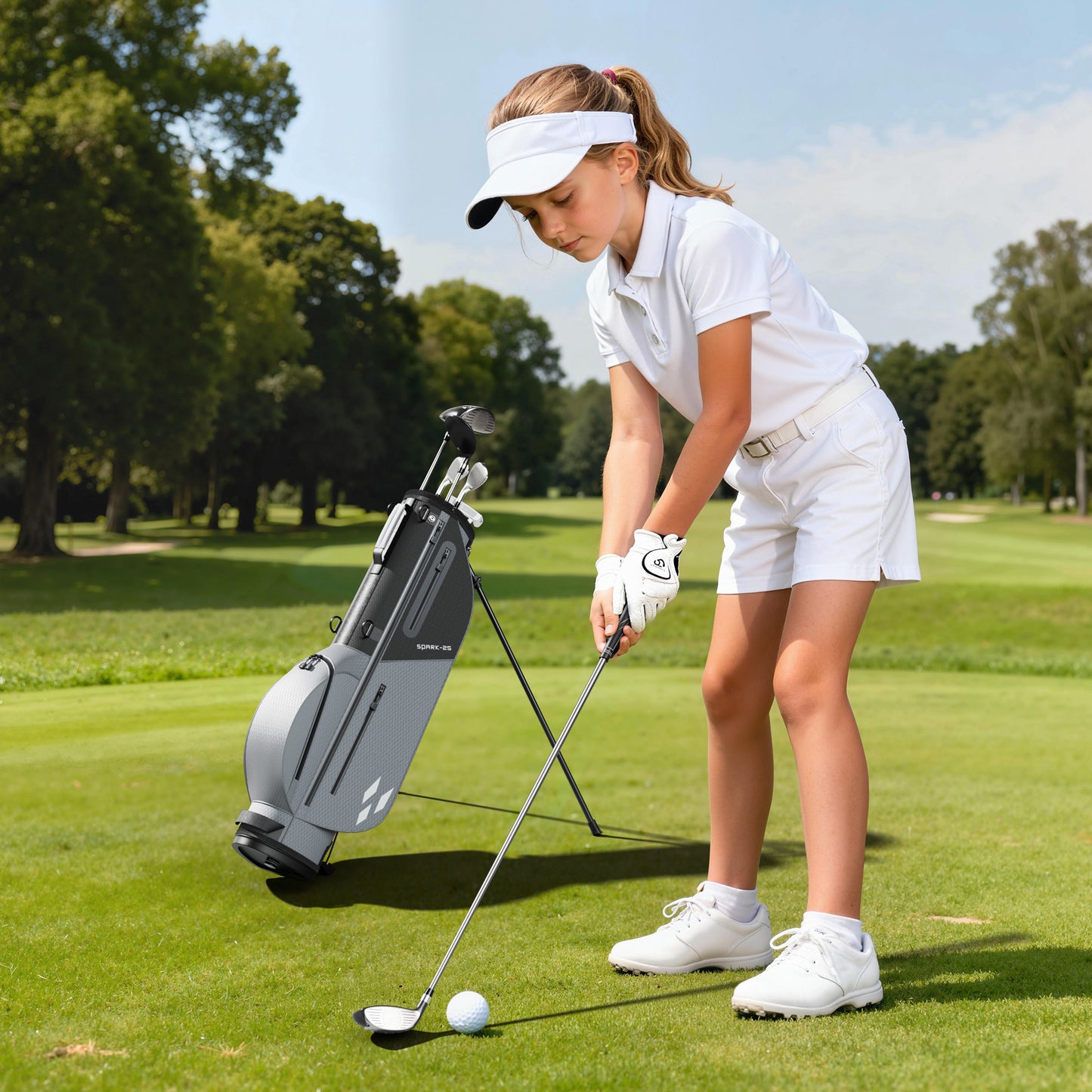 1GoTo-G Junior Golf Stand Bag - Youth Golf Bag Ages 12-14 Lightweight Golf Stand Bag for Children