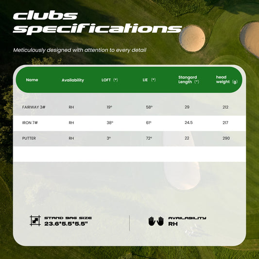 1GoTo-G 5 Pieces Kids Golf Clubs Set - Youth Golf Clubs Junior Set Ages 3-5 Includes Carry Bag, 3# Fairway Wood, 7# Iron, Putter Right Hand for Boys Girls