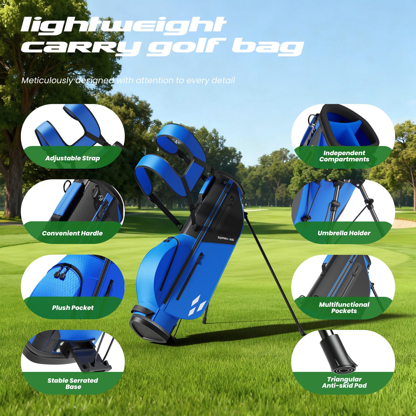 1GoTo-G 7 Pieces Kids Golf Clubs Set - Youth Golf Clubs Junior Set Ages 12-14 Includes Stand Bag, 1# Driver, 5# Hybrid, 7#, PW# Irons and Putter Right Hand for Boys Girls