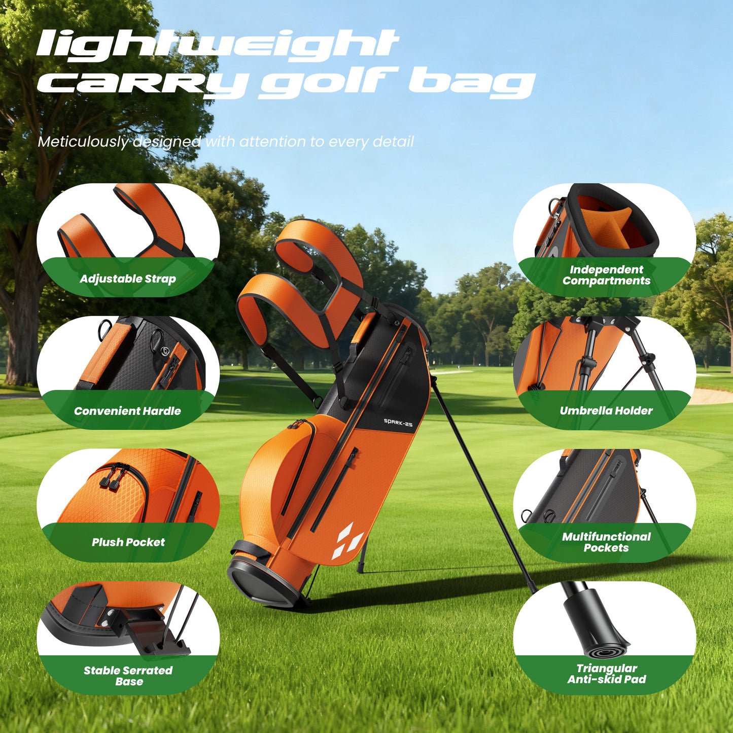 1GoTo-G 6 Pieces Kids Golf Clubs Set - Youth Golf Clubs Junior Set Ages 6-8 Includes Stand Bag, 1# Driver, 7/8#, 9/P# Irons and Putter Right Hand for Boys Girls