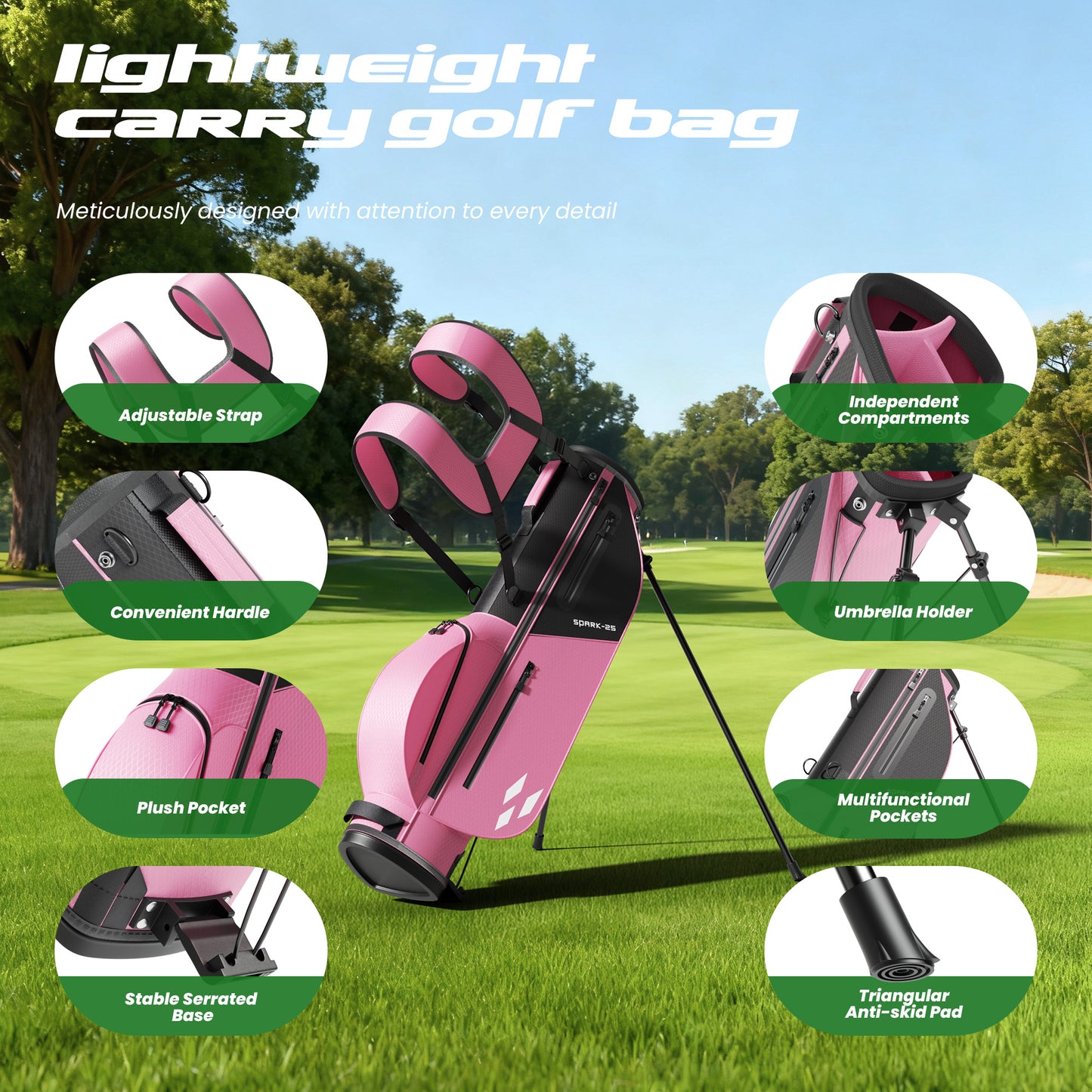 1GoTo-G 7 Pieces Kids Golf Clubs Set - Youth Golf Clubs Junior Set Ages 12-14 Includes Stand Bag, 1# Driver, 5# Hybrid, 7#, PW# Irons and Putter Right Hand for Boys Girls