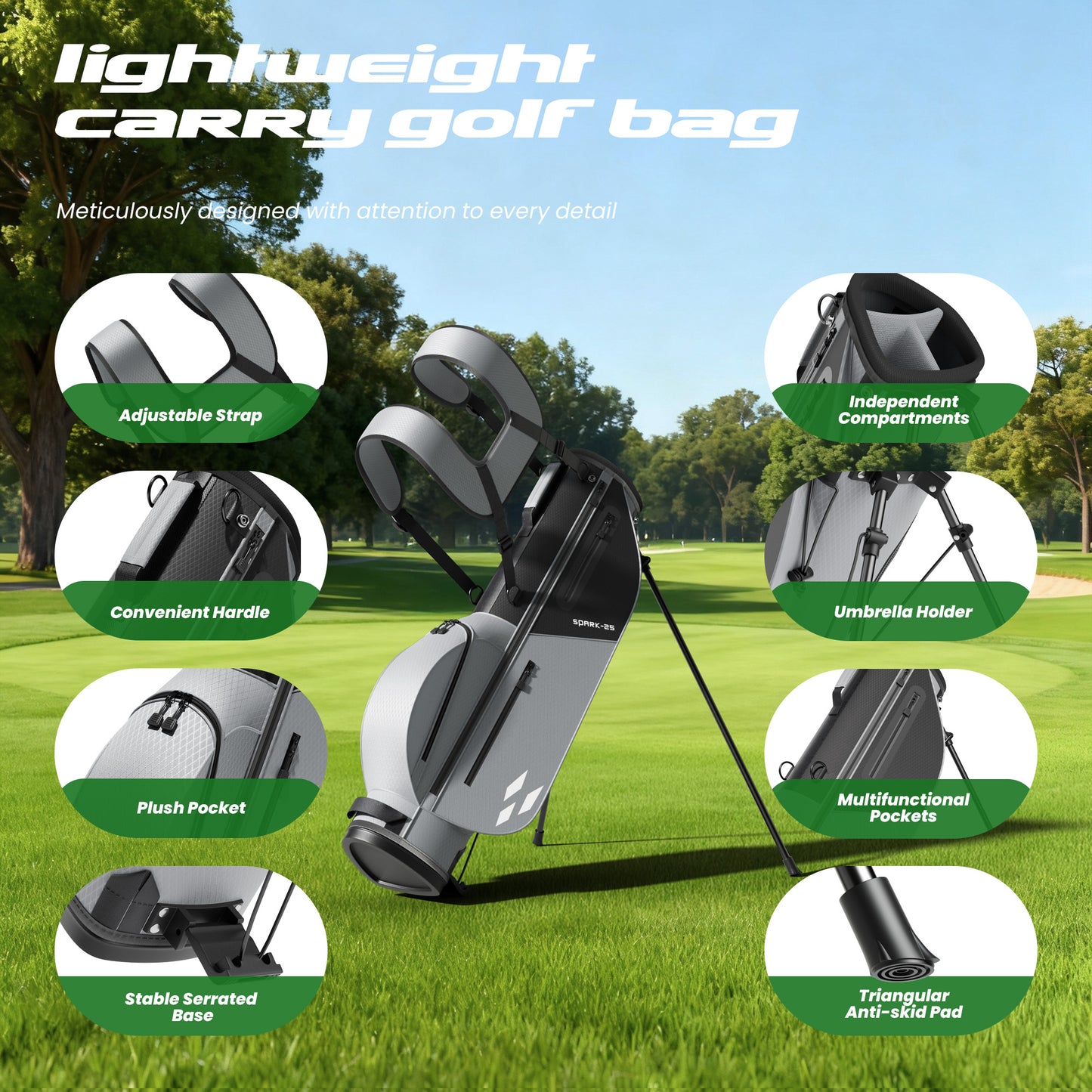 1GoTo-G 7 Pieces Kids Golf Clubs Set - Youth Golf Clubs Junior Set Ages 12-14 Includes Stand Bag, 1# Driver, 5# Hybrid, 7#, PW# Irons and Putter Right Hand for Boys Girls