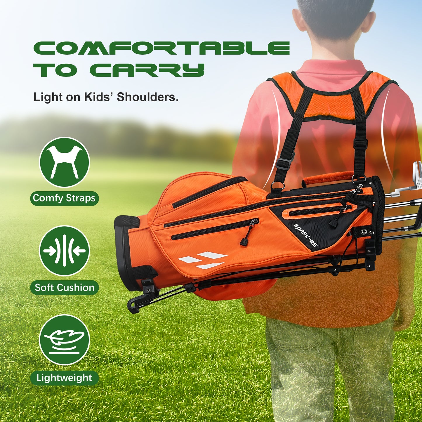 1GoTo-G Junior Golf Stand Bag - Youth Golf Bag Ages 6-8 Lightweight Golf Stand Bag for Children