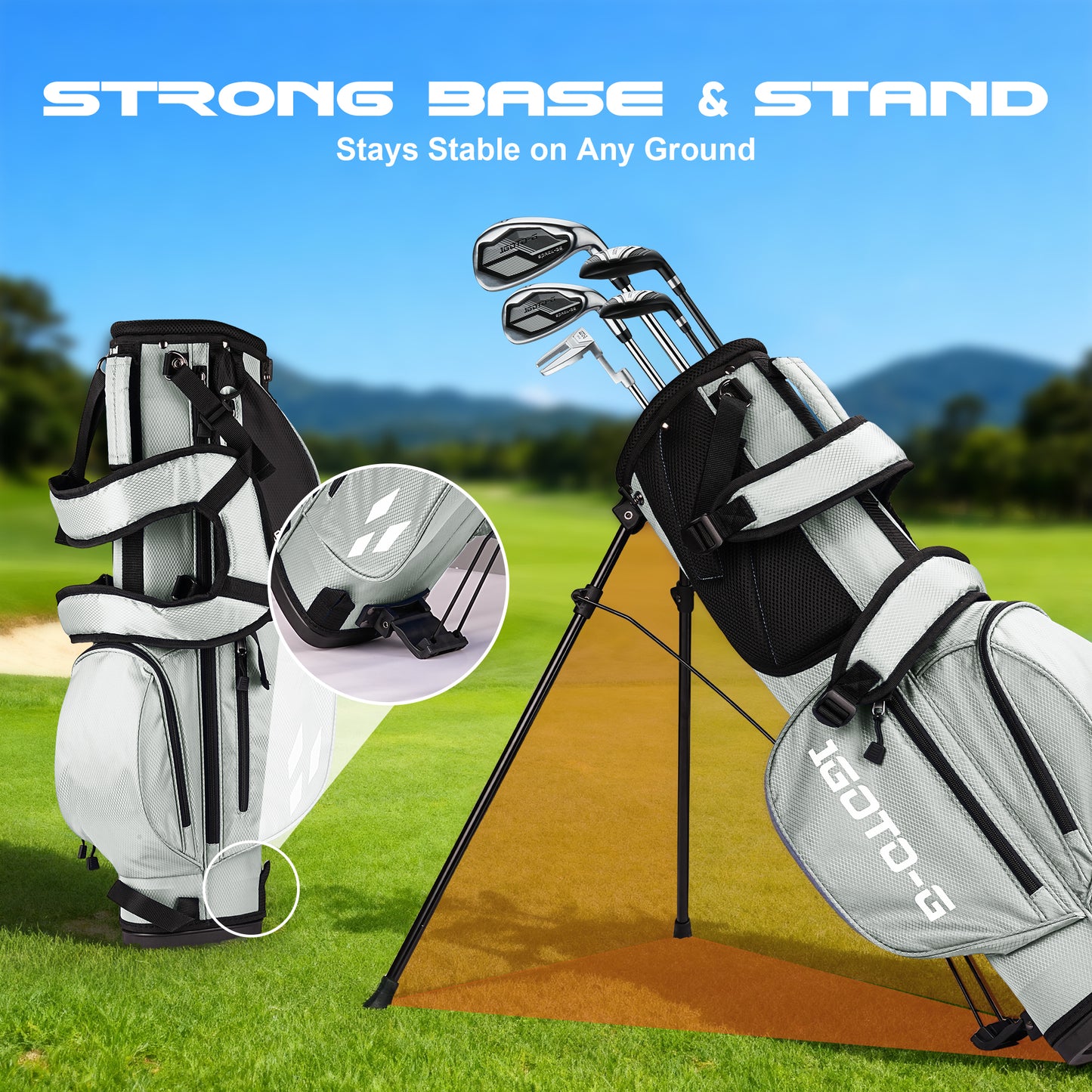 1GoTo-G Junior Golf Stand Bag - Youth Golf Bag Ages 12-14 Lightweight Golf Stand Bag for Children