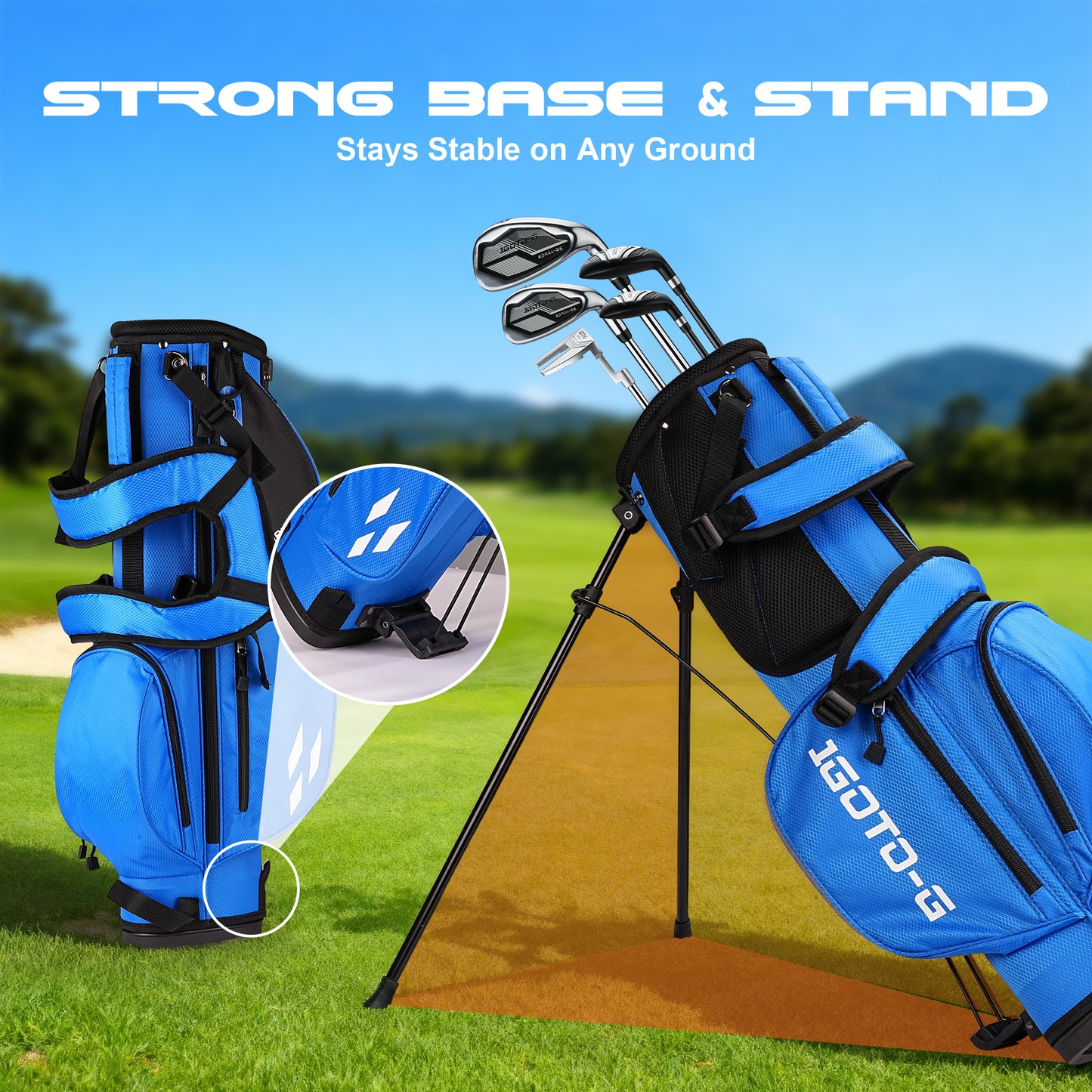 1GoTo-G Junior Golf Stand Bag - Youth Golf Bag Ages 9-12 Lightweight Golf Stand Bag for Children
