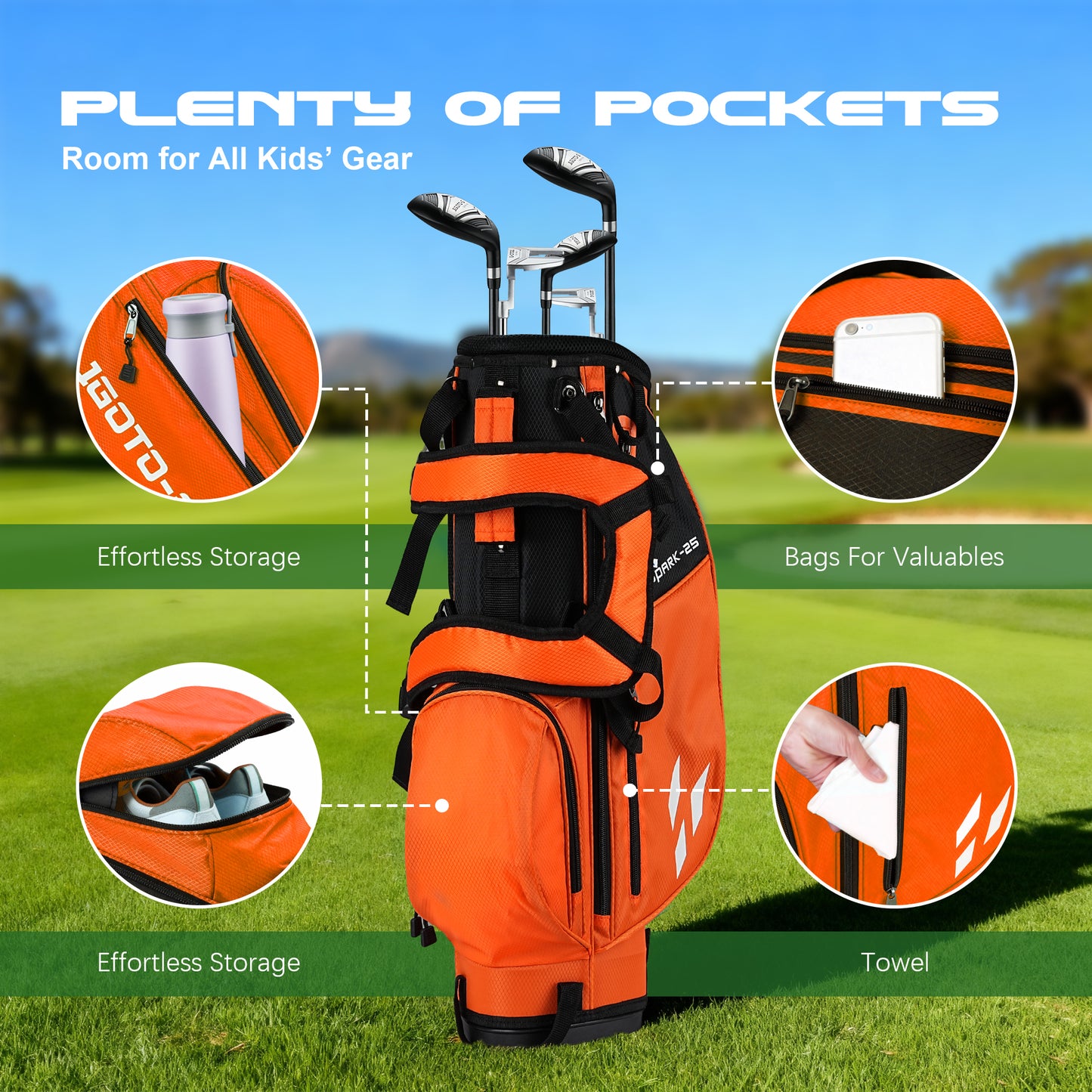 1GoTo-G Junior Golf Stand Bag - Youth Golf Bag Ages 6-8 Lightweight Golf Stand Bag for Children