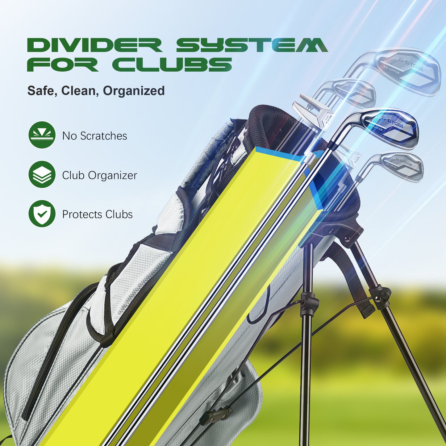 1GoTo-G Junior Golf Stand Bag - Youth Golf Bag Ages 12-14 Lightweight Golf Stand Bag for Children